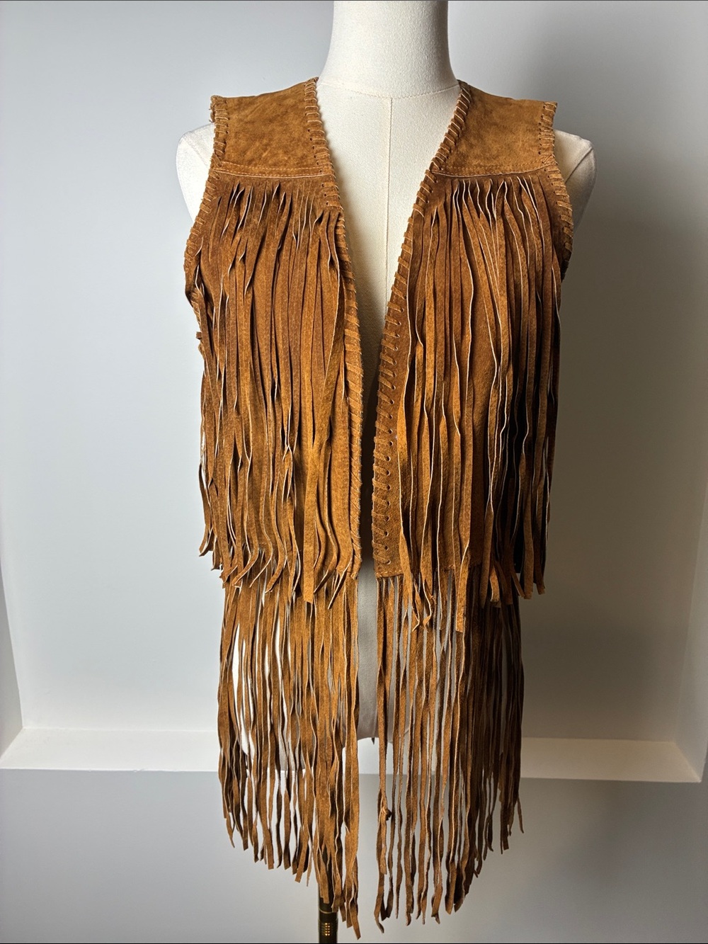 Zara Tan Suede Fringe Vest